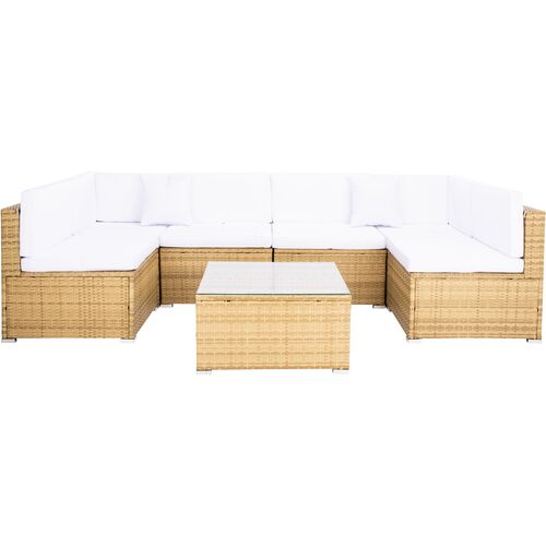Callipso 6-Pc Outdoor Lounge Sofa Set, Natural/White~P77647815