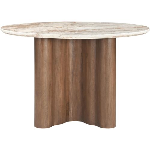 Kade Marble Top Dining Table, Beige/Brown Kade Marble Top Dining Table, Beige/Brown