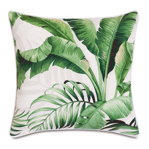 Kala 20x20 Outdoor Pillow, White Palm~P77610122~P77610122