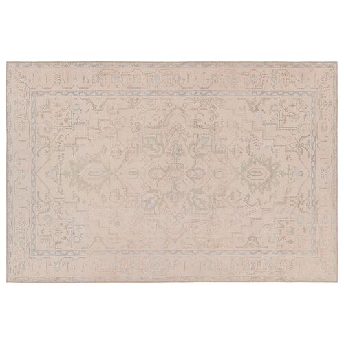  Josephine Medallion Beige/Light Blue Runner Rug (2'6''X10')