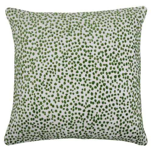 Lola 22x22 Dots Pillow, Emerald/White~P77479802