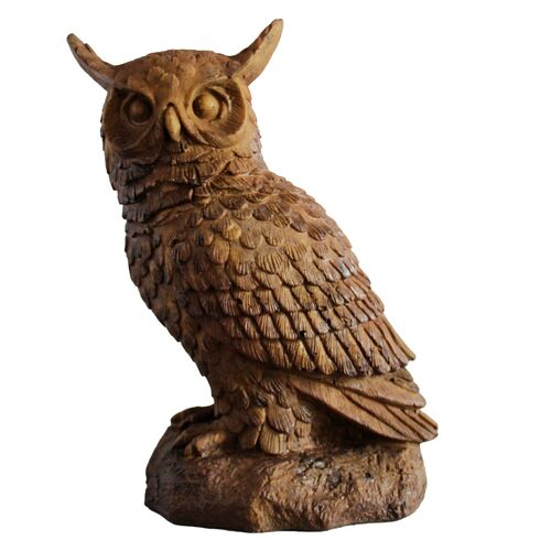12" Hoot Owl Outdoor Statue