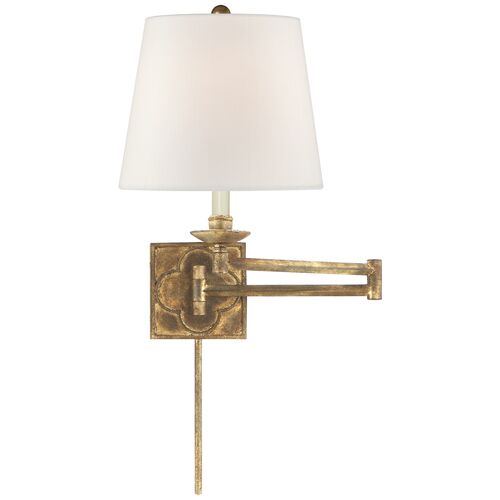Griffith Swing-Arm Sconce, Gilded Iron~P77255413