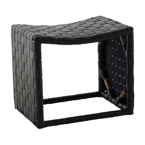 Dover Rattan Stool, Black