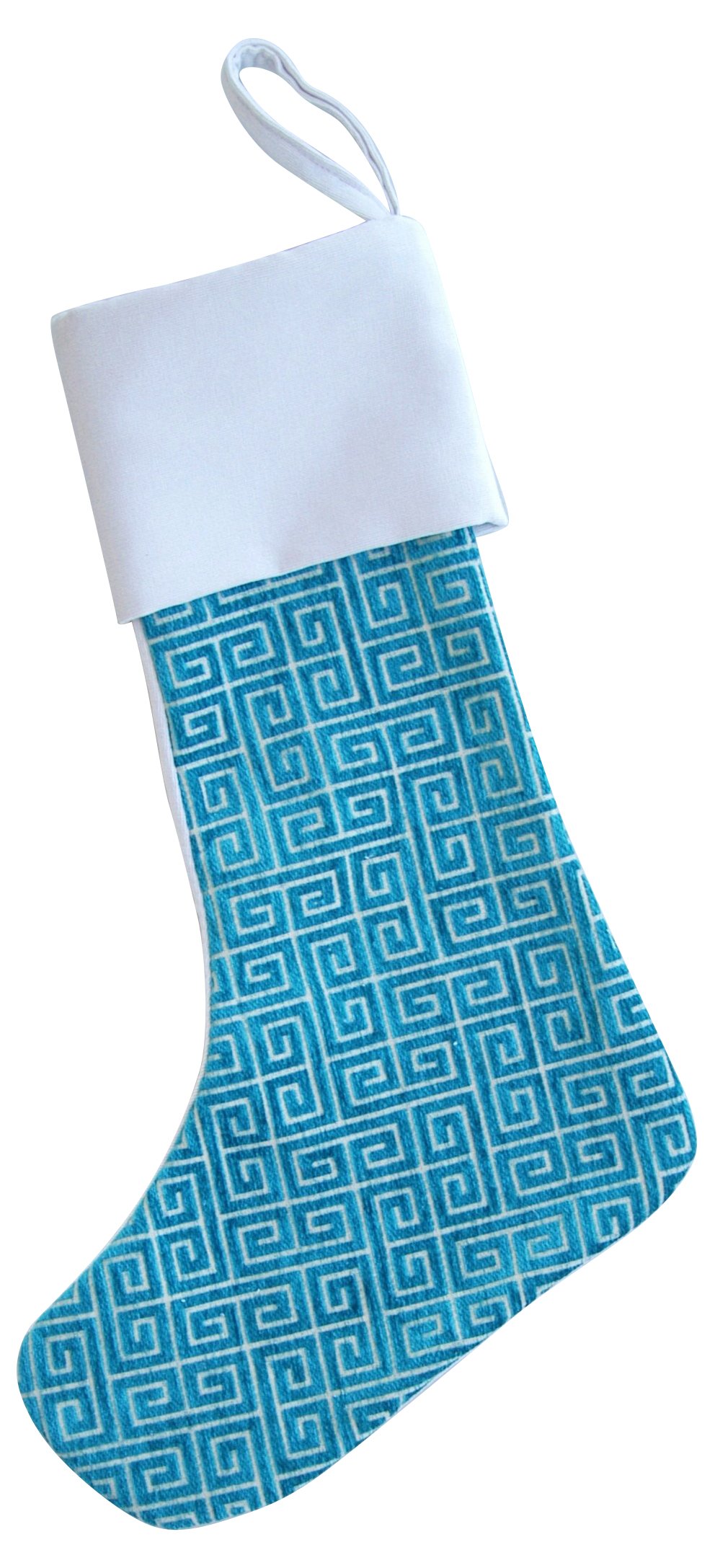 Greek Key Velvet Christmas Stocking~P77296822