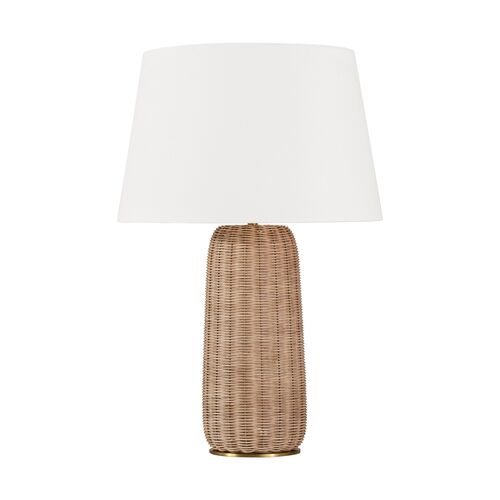 Dumar Large Table Lamp, Blonde Rattan