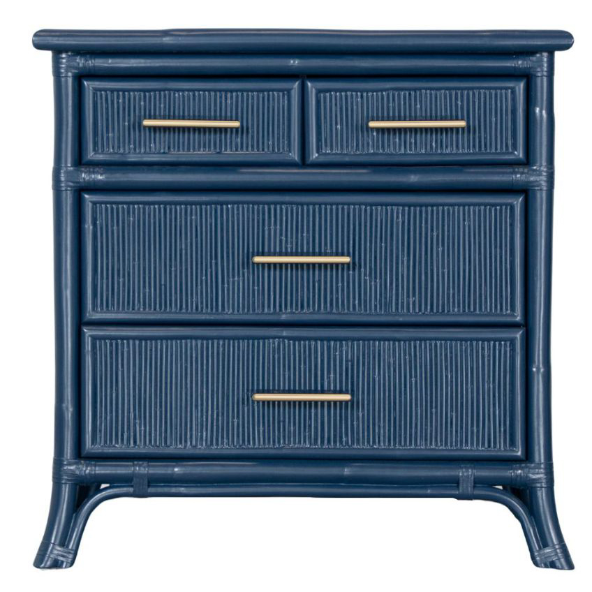 blue rattan dresser Celine Four Drawer Rattan Chest main image 0