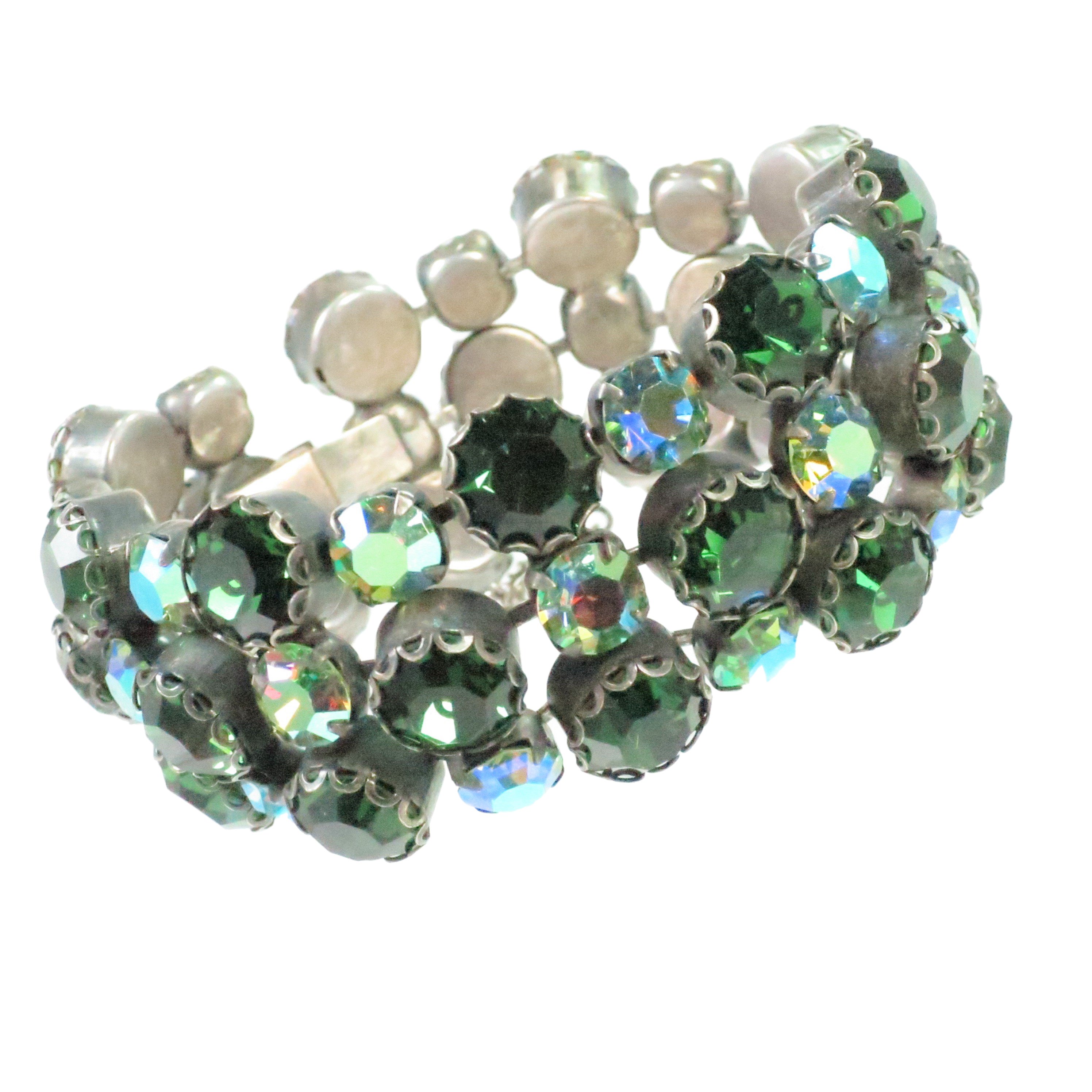 1950s Austria Emerald Crystal Bracelet~P77645810
