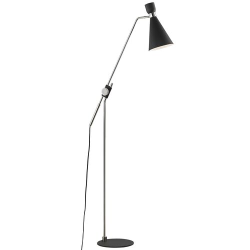 Winola Floor Lamp, Polished Nickel/Black