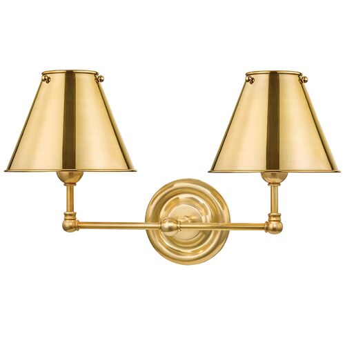 Classic No.1 2-Light Wall Sconce, Metal Shade