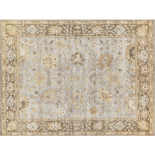 Antique Weave Oushak hand-knotted Rug, Blue/Brown~P75286381