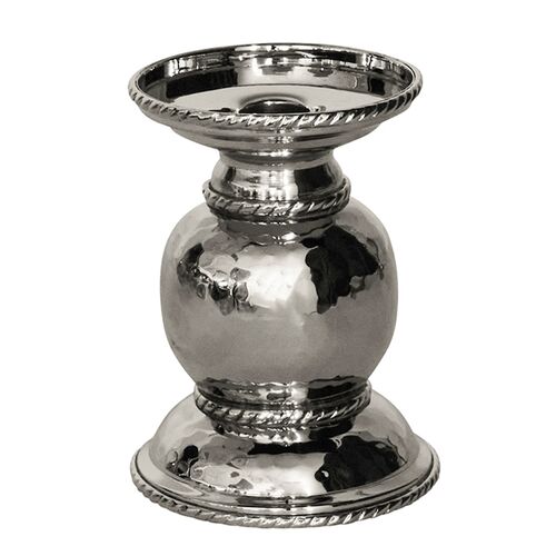 Graham Pillar Taper Candle Holder, Silver