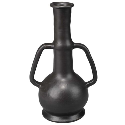 Horton Handled Ceramic Vase, Black