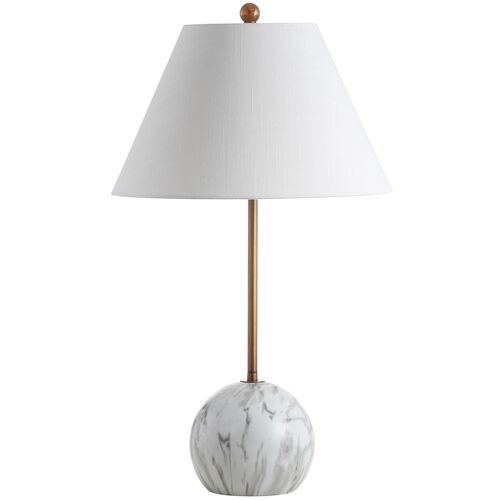 Boden Minimalist Table Lamp, Gold/White