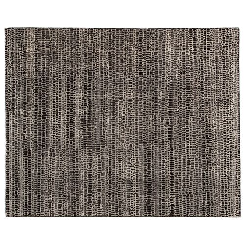 Kinetic Hand-Knotted Rug, Black/Ivory~P77504024