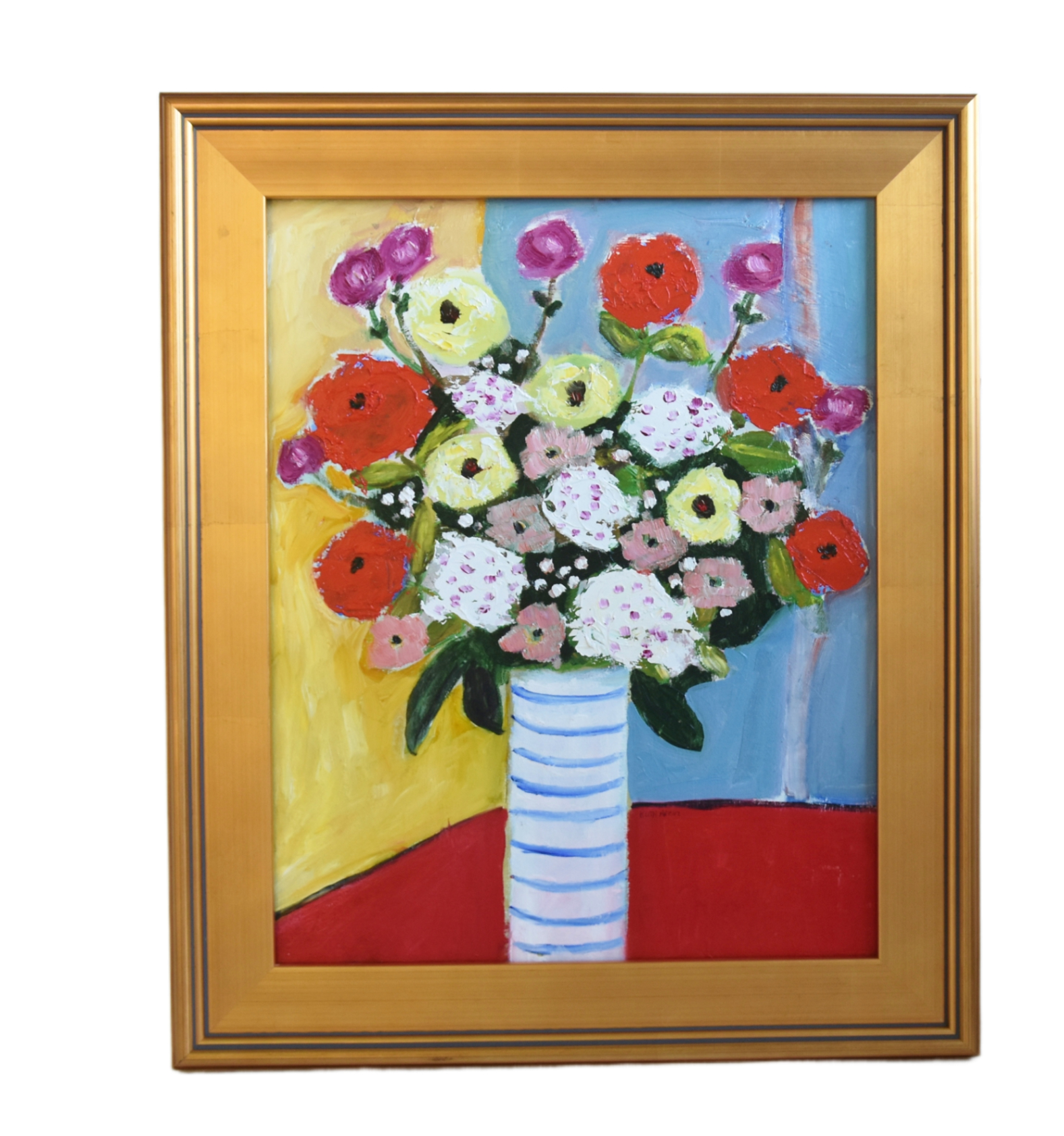 Colorful Mixed Flowers in Vase Painting~P77689808