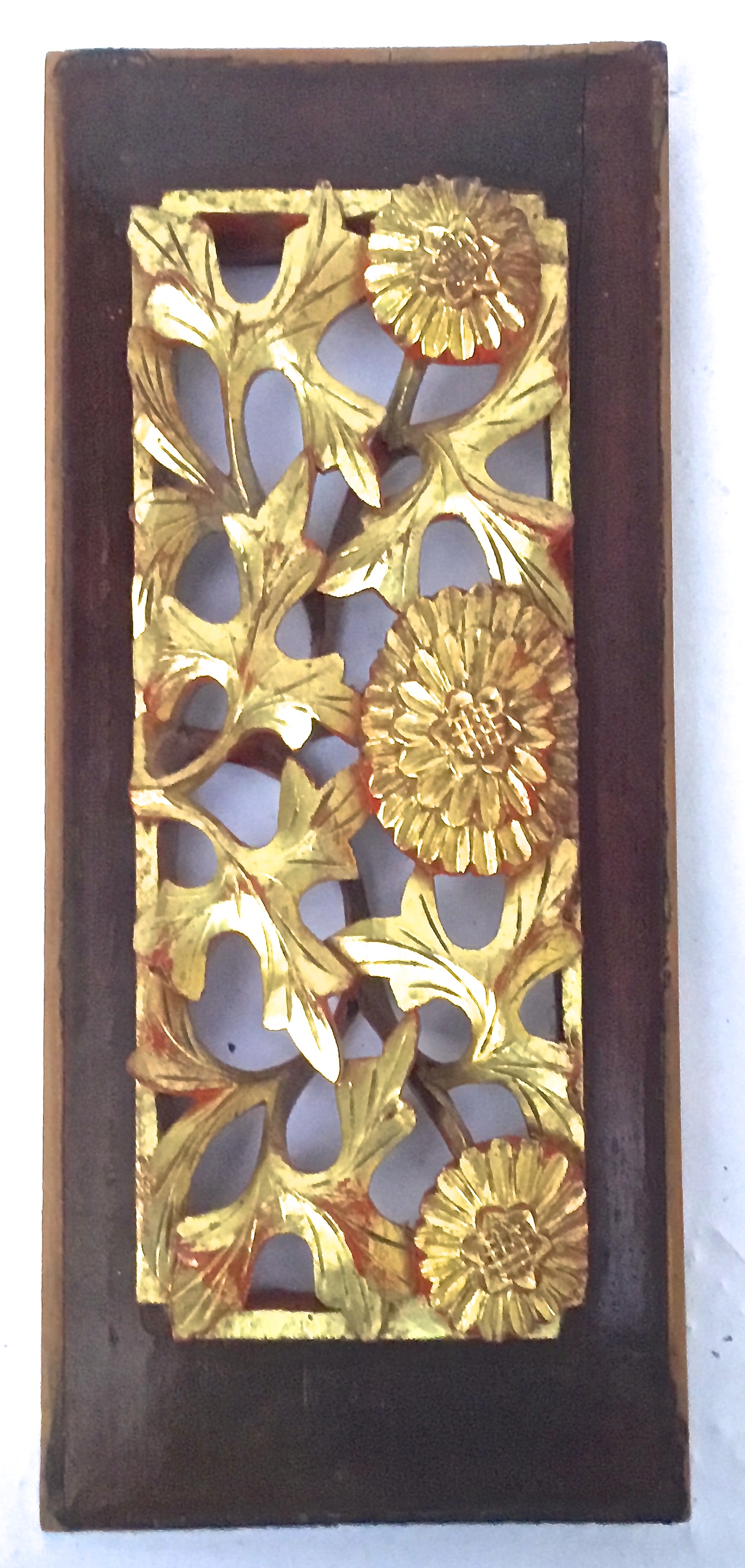 Hand-Carved Floral Panel
