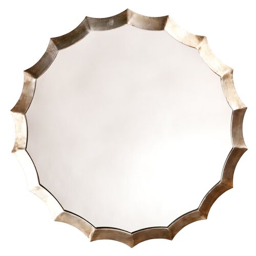 Leon Wall Mirror, Antiqued Silver~P65518397