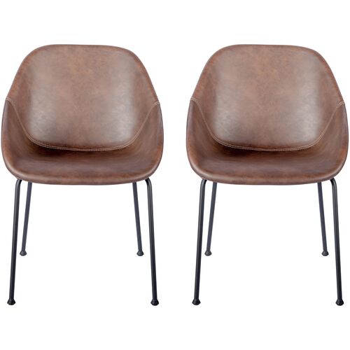 S/2 Ryan Side Chairs, Dark Brown~P77641971