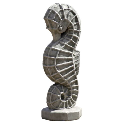 27" Seahorse Outdoor Statue, Graystone~P46784032