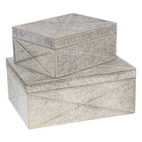Andres Hair on Hide Box, Grey