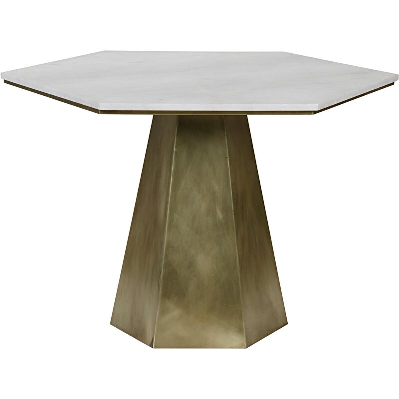 Demetria Dining Table, Antiqued Gold