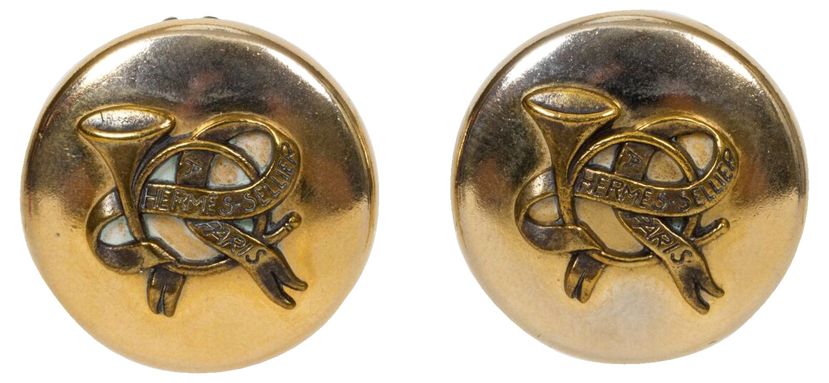 Hermès Gold Cornucopia Clip Earrings~P77158556