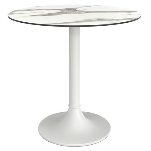 Marbelle 30" Indoor/Outdoor Bistro Dining Table, White
