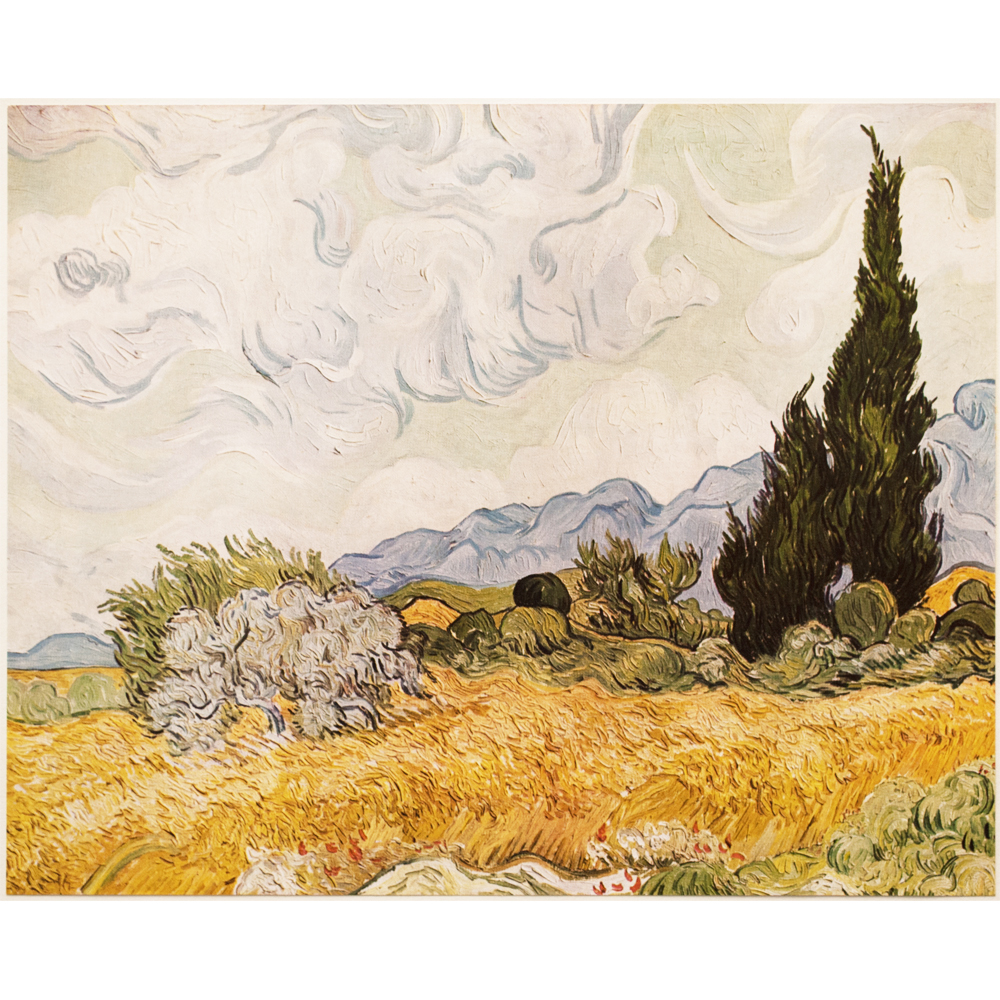 1950s Van Gogh, Landscape with Cypresses~P77661161
