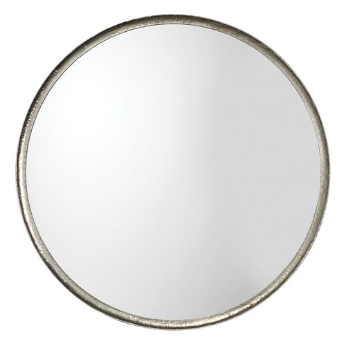 Refined 36" Round Wall Mirror, Silver Leaf~P77606925