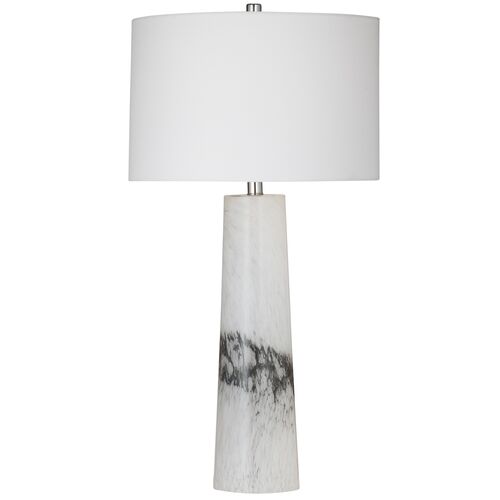 Reese Glass Table Lamp, White