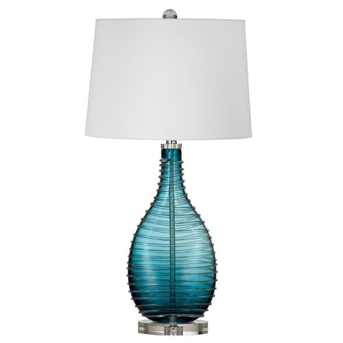 Charles Glass Table Lamp, Blue Charles Glass Table Lamp, Blue