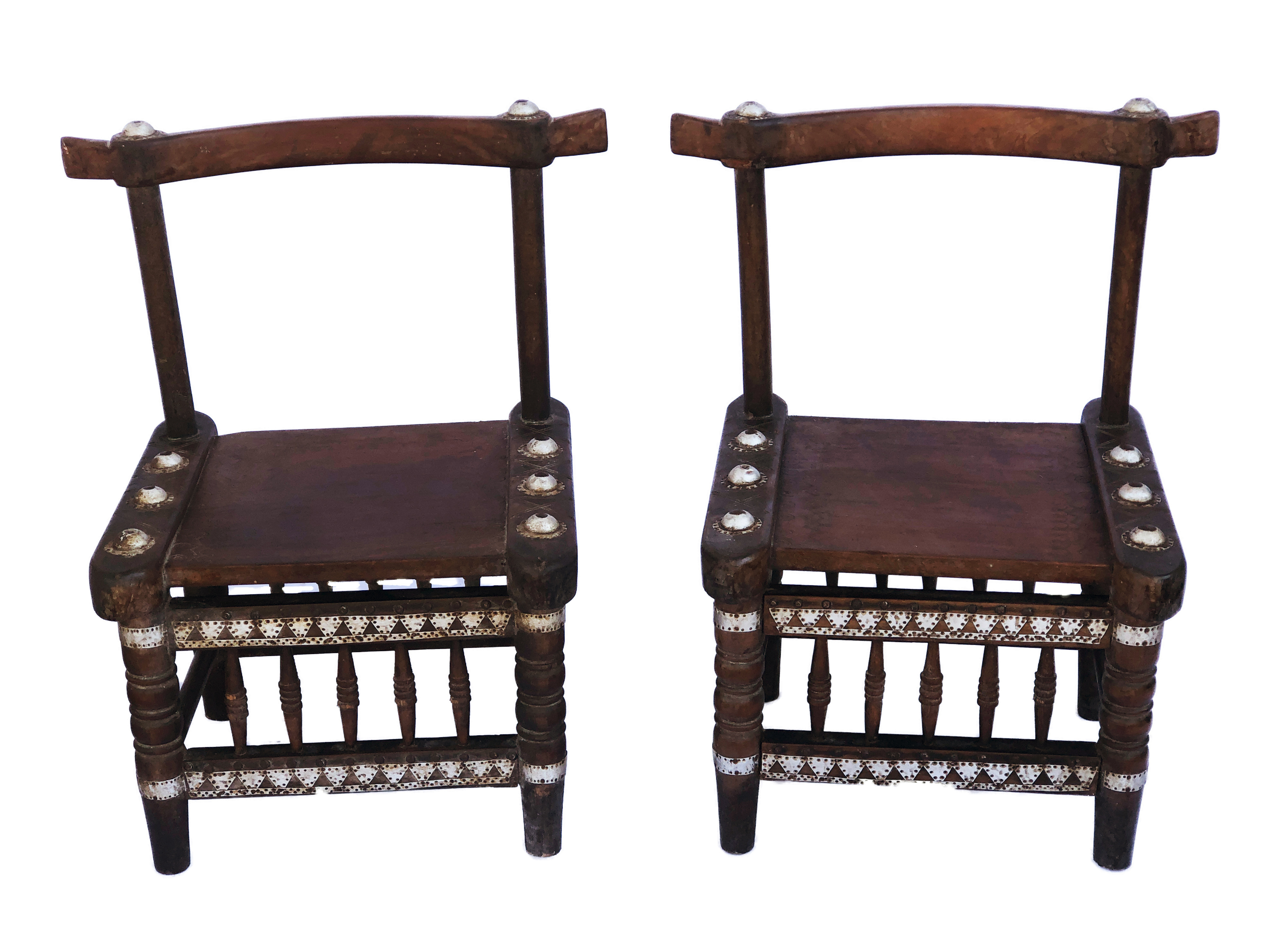 African Chief Ceremonial Chairs, Pair~P77564516