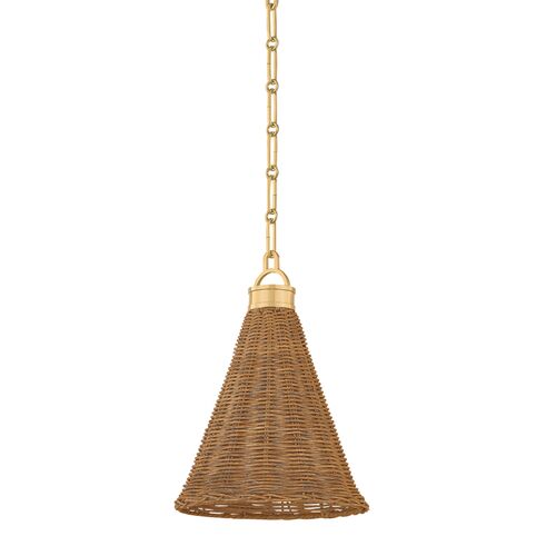 Kensington Pendant, Aged Brass