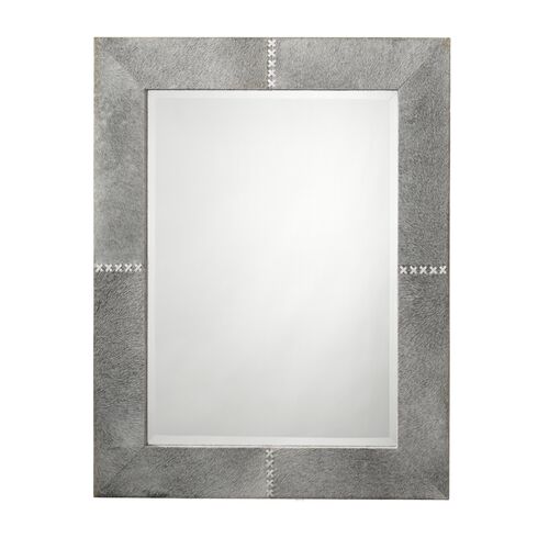 Cross Stitch Hide Rectangle Wall Mirror, Gray~P77638151
