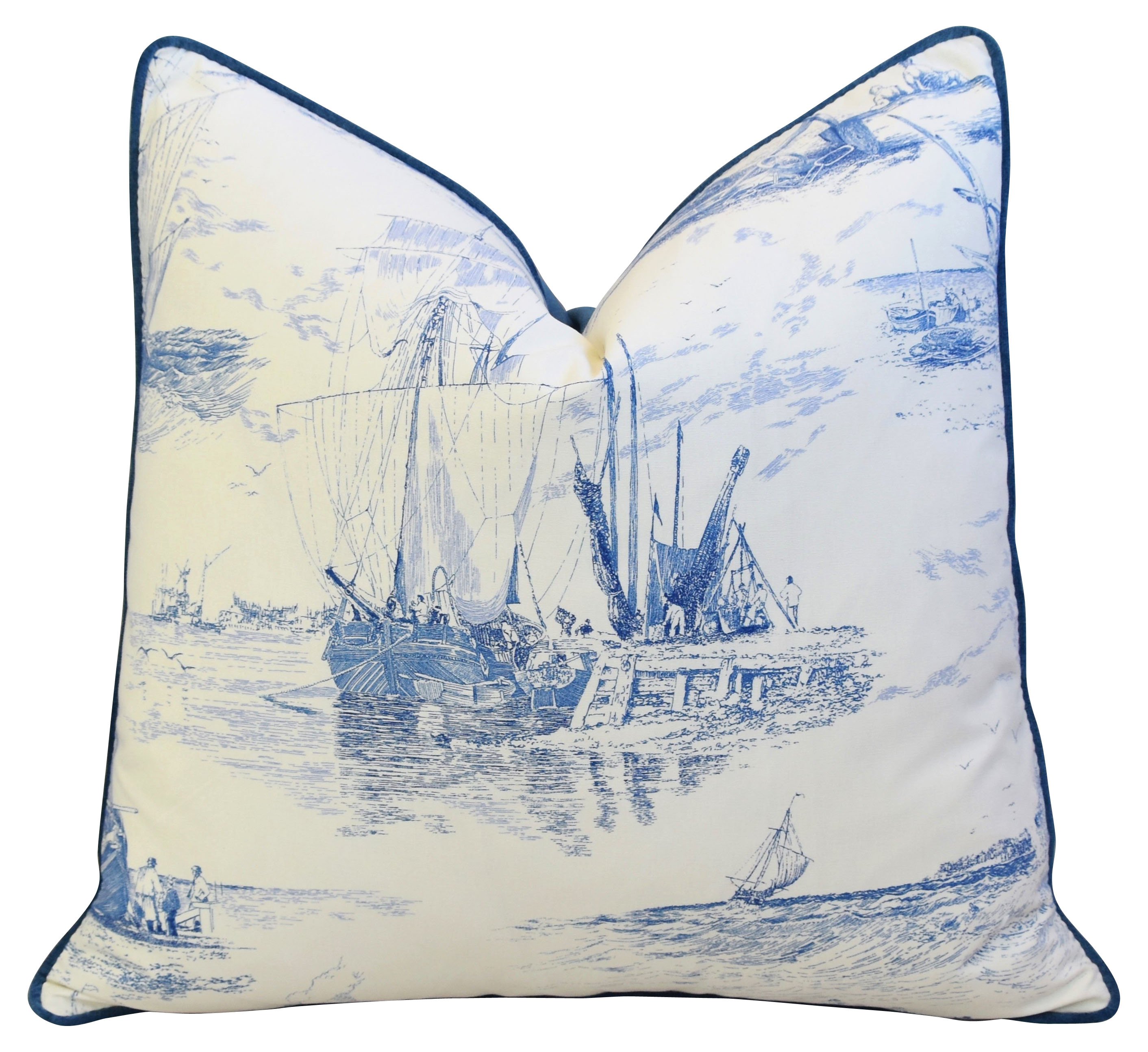 Mike Seratt of The Prized Pig French Blue & White Nautical Pillow