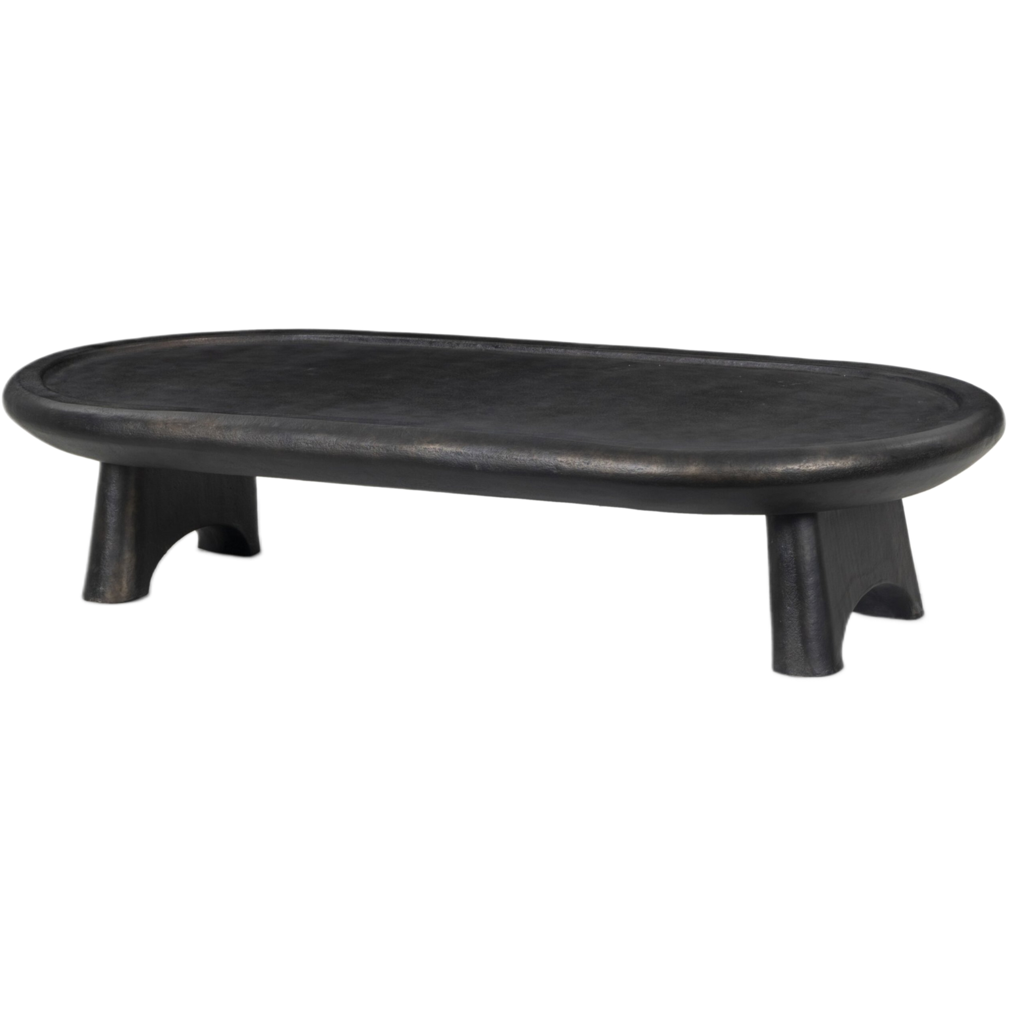 Rilo Outdoor Aluminum Oval Coffee Table, Distressed Bronze
