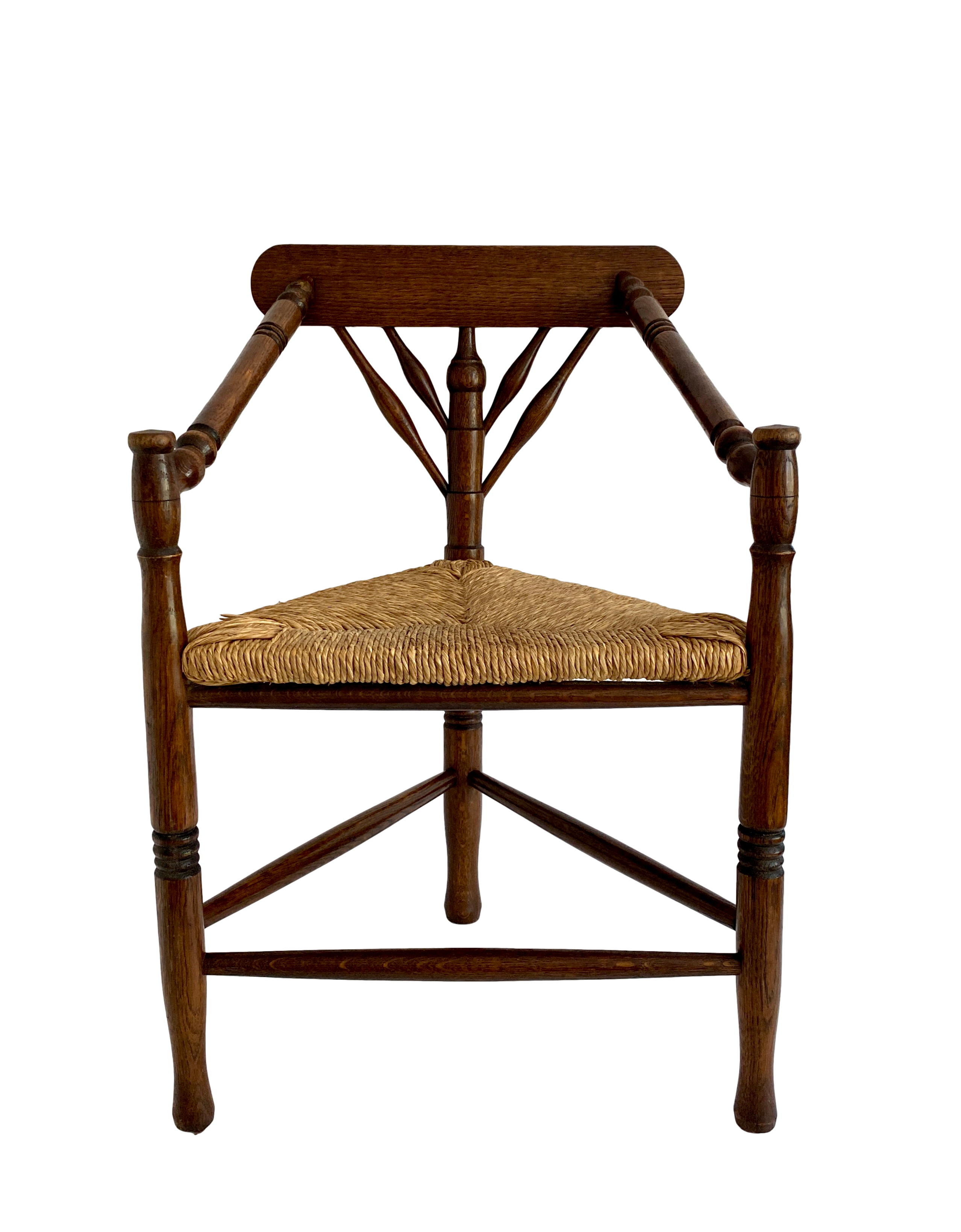 1900s Dutch Oak Corner Triangle Chair~P77733851