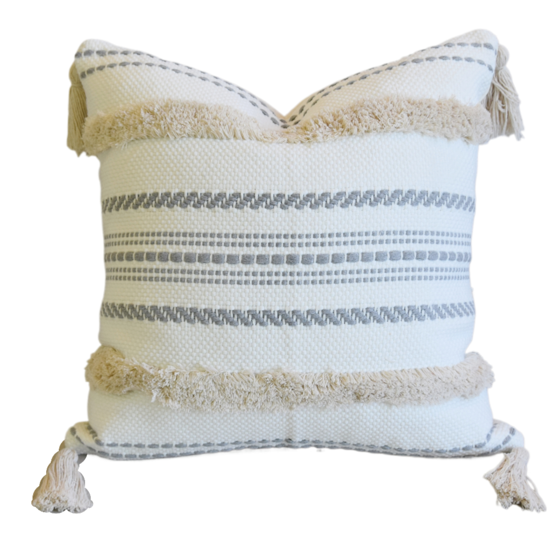 Nautical Beach Pool Tasseled Pillow~P77694195