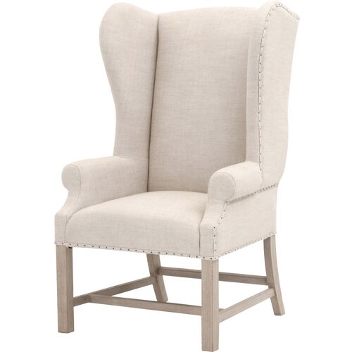 Milly Wingback Armchair, Bisque French Linen~P77656708