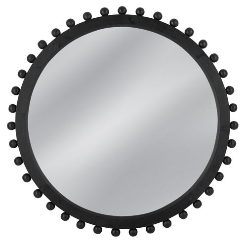 Lilith 50" Round Wall Mirror, Matte Black