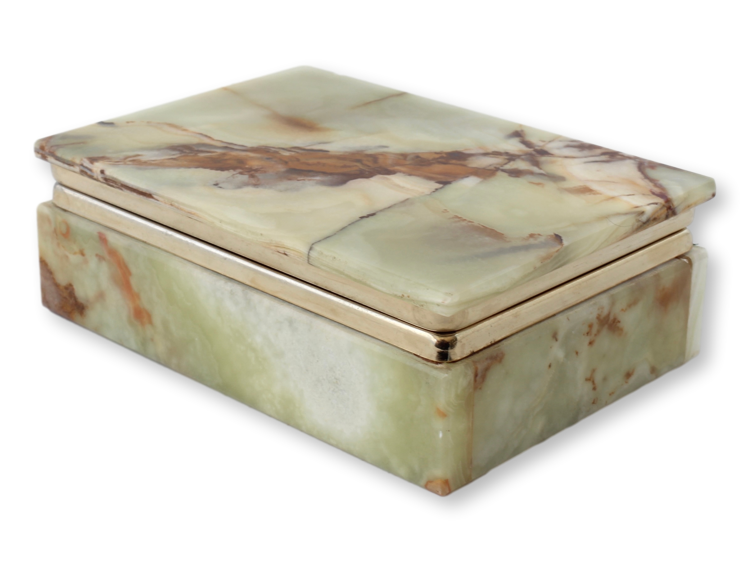 1960s Mori Green Marbled Mineral Box~P77702630