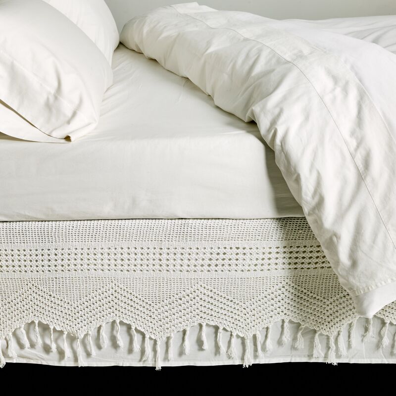 Crochet Bed Skirt, White