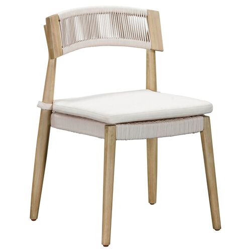 S/2 Daxton Outdoor Dining Chairs, Cream