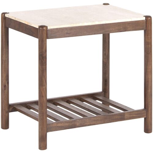 Yiliana Marble Top End Table, Brown Yiliana Marble Top End Table, Brown