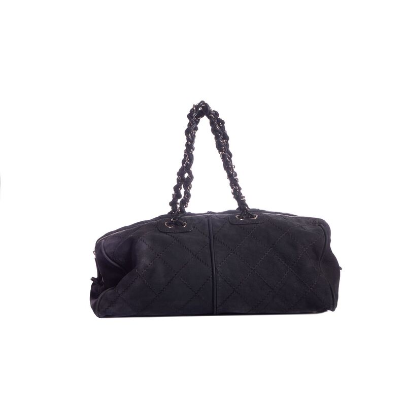 Chanel Black Suede Large Gym Bag
