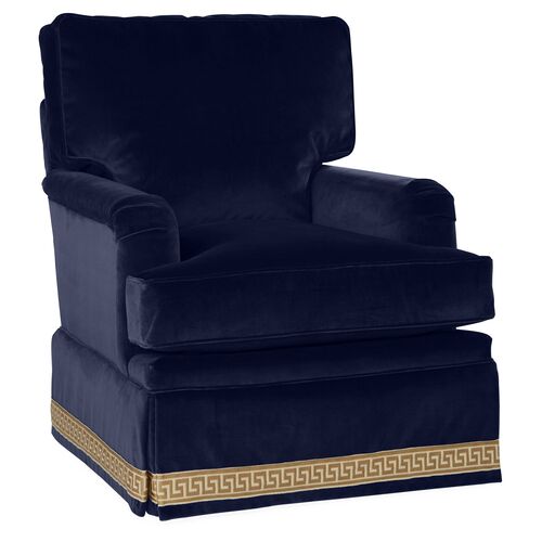 Winston Club Chair, Navy Velvet~P77451587