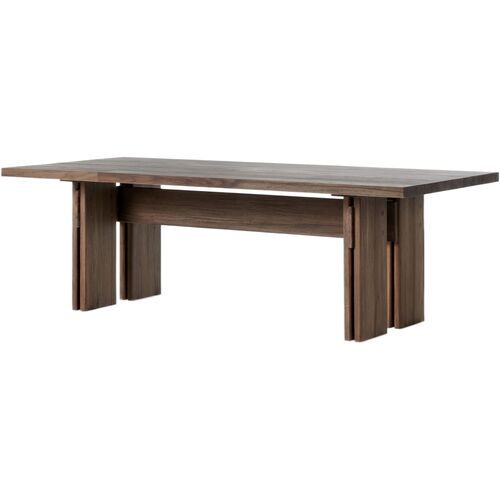 Jorja Outdoor Teak Dining Table, Stained Toasted Brown