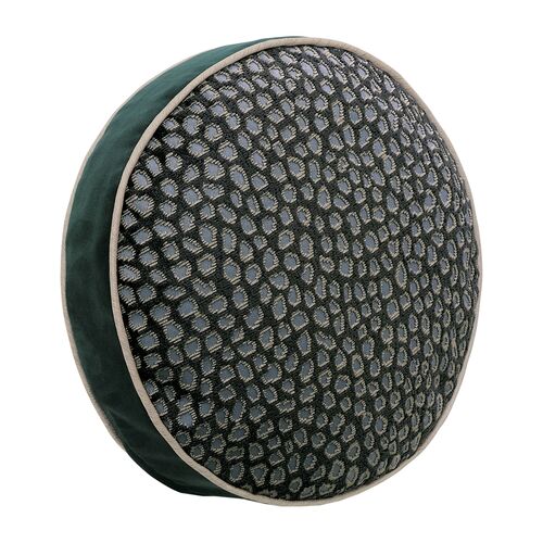 Edyn Velvet Disc Pillow, Emerald Spot