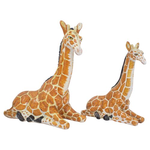 Italian Terracotta Giraffes, Pair~P77565141